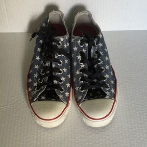 Converse Blue and White Star-Patterned Sneakers